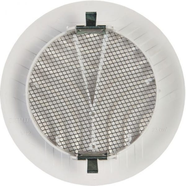 Grille ronde intérieure avec moustiquaire PVC diamètre 110mm GATM110 -  SANITAIRE ET CHAUFFAGE