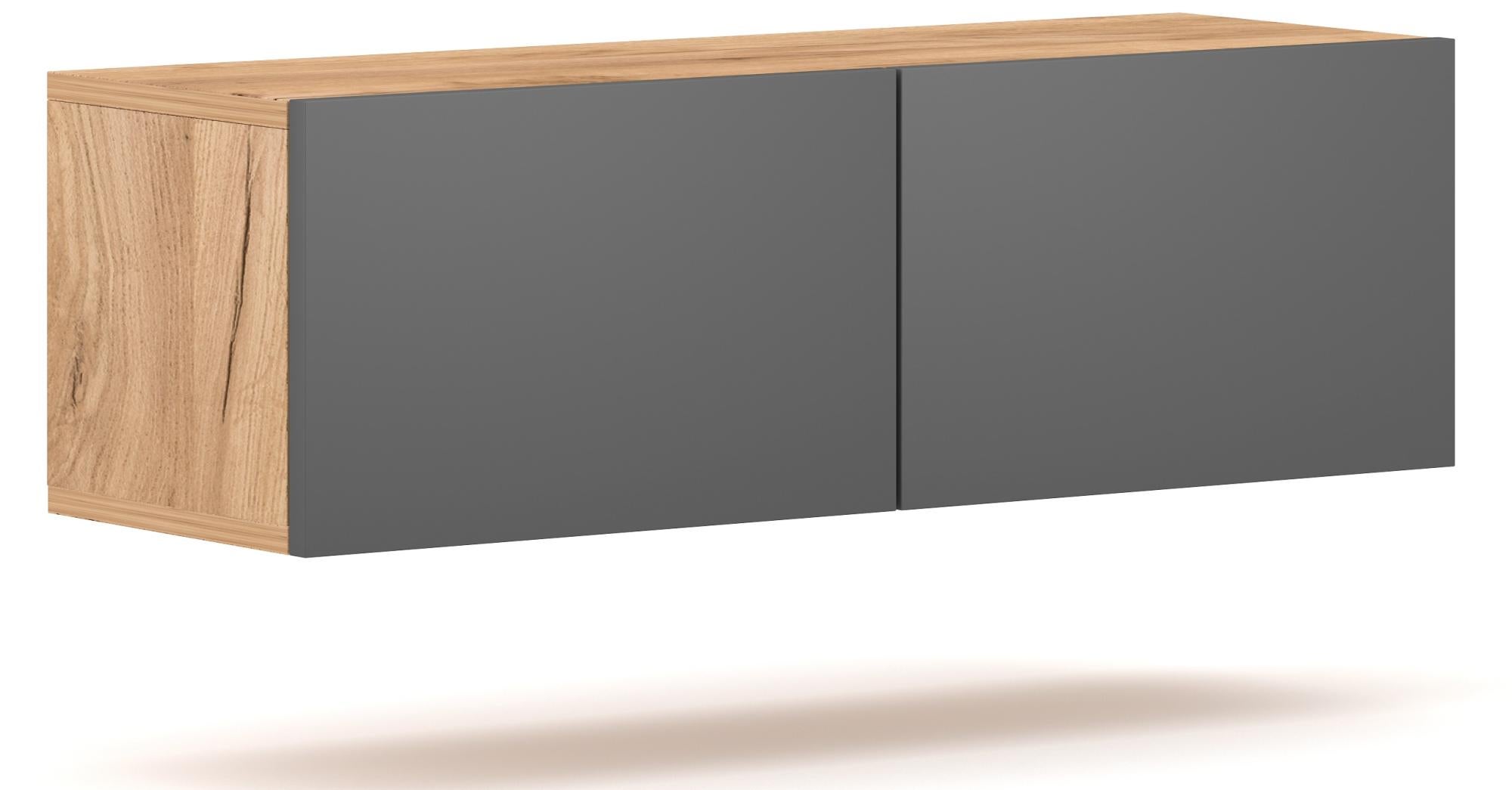 Armoire murales horizontale naturel et gris anthracite Bozena 80 cm