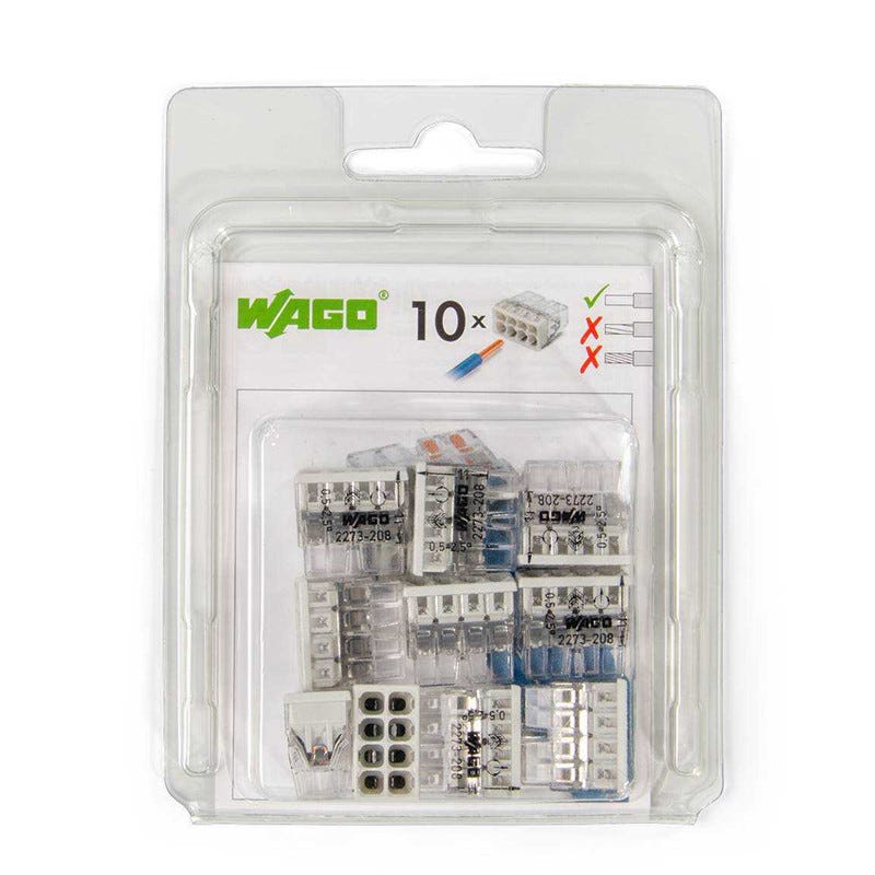 WAGO Lot-WAGO6  6 Bornes WAGO raccordement fil souple/rigide max 6mm²