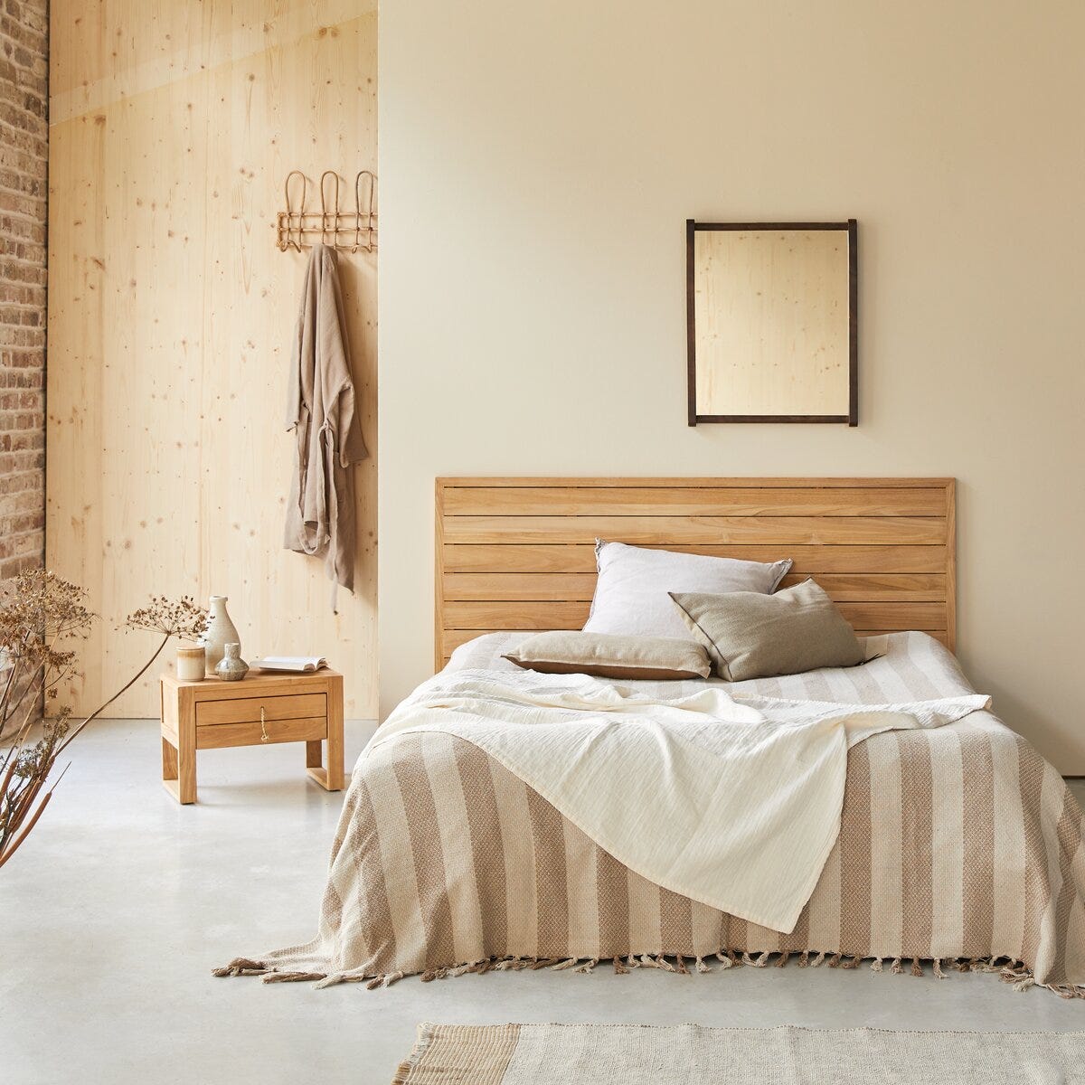 Cabecero de teca de 135 cm - Mueble para el dormitorio - Tikamoon