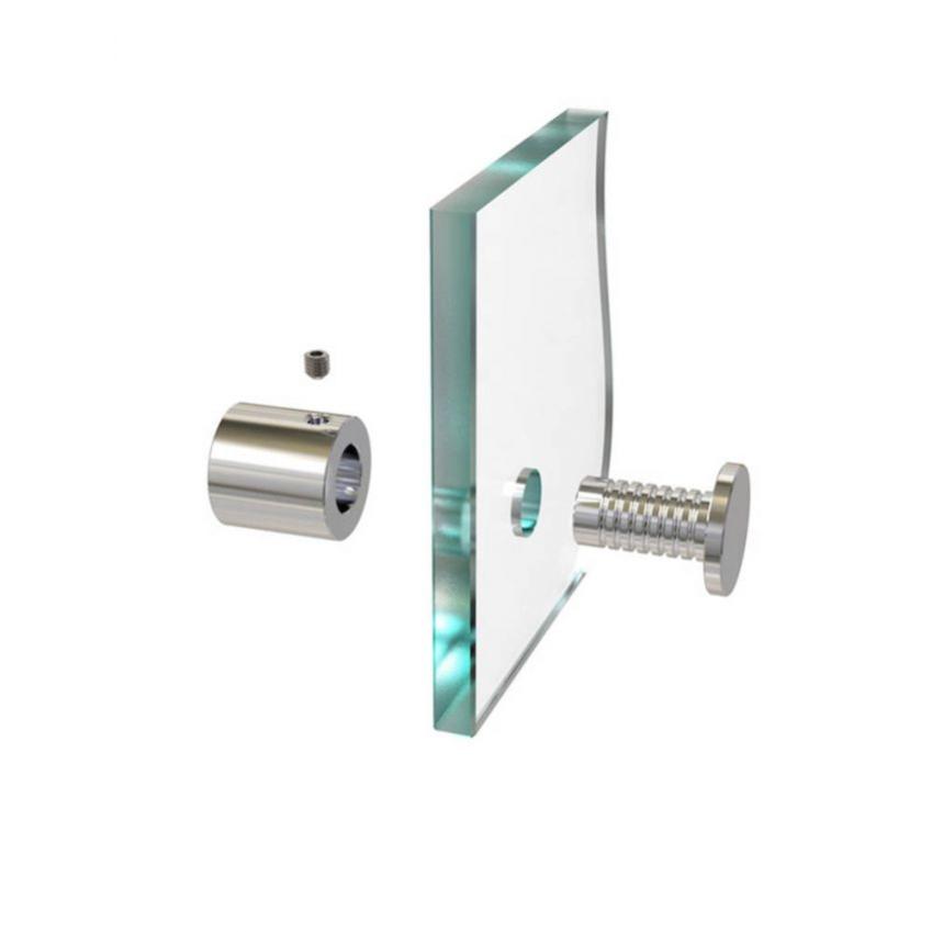 Lot 4 Entretoises Percées En Inox Poli Ø 15 Mm Projection 15 Mm