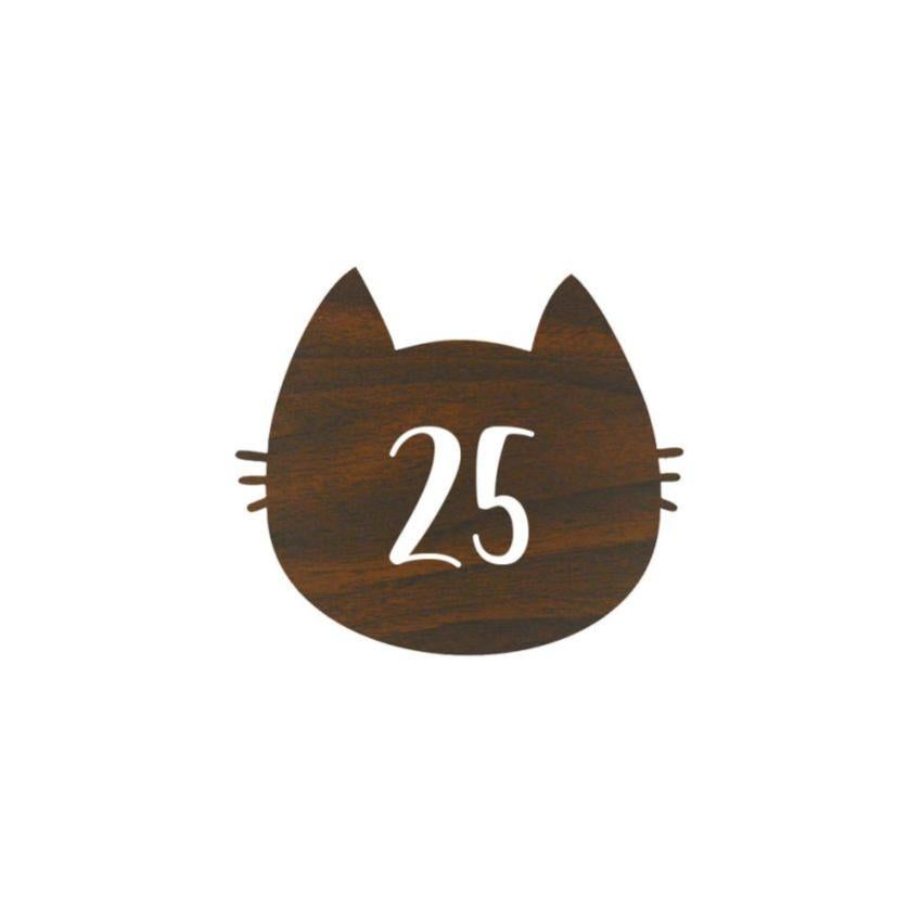 Numero Fantaisie Personnalisable Pour Boite Aux Lettres Couleur Effet Bois Fonce Chiffres Blancs Modele Chat Leroy Merlin