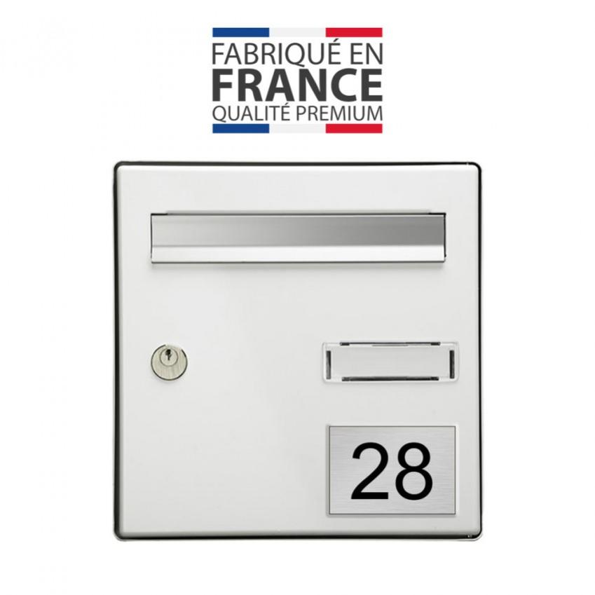 Numéro Pour Boite Aux Lettres Personnalisable Rectangle Grand Format (100x70mm) Gris Argent