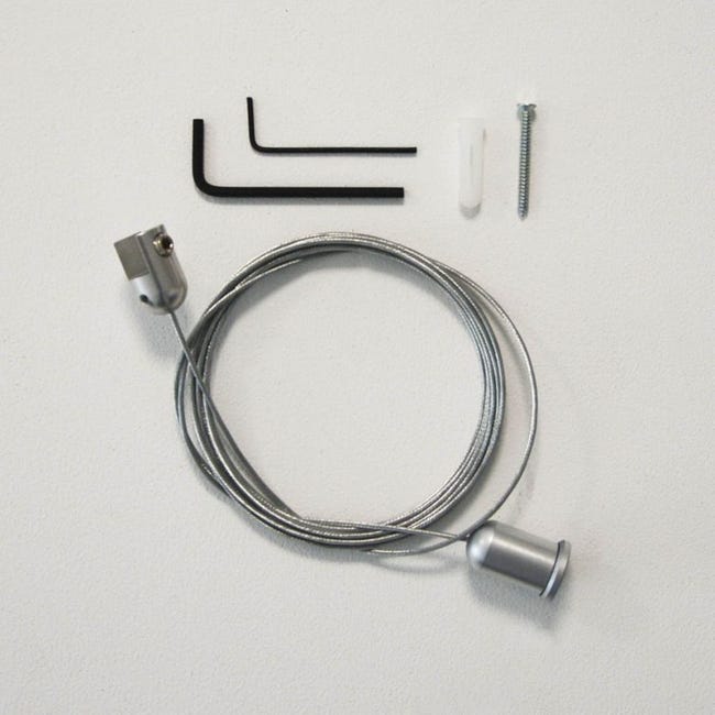 Kit de suspension crochet & câble en acier 400cm- ø1.5mm