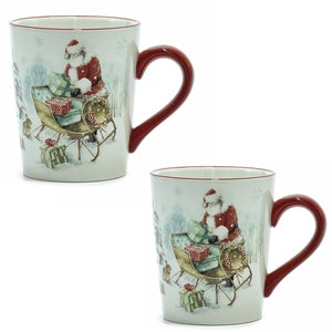 Tazza da Latte Bianca Decoro Cavallo a Dondolo H. 10 cm in Ceramica