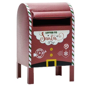 Cassetta posta in metallo babbo natale rosso cm22,5x12h30