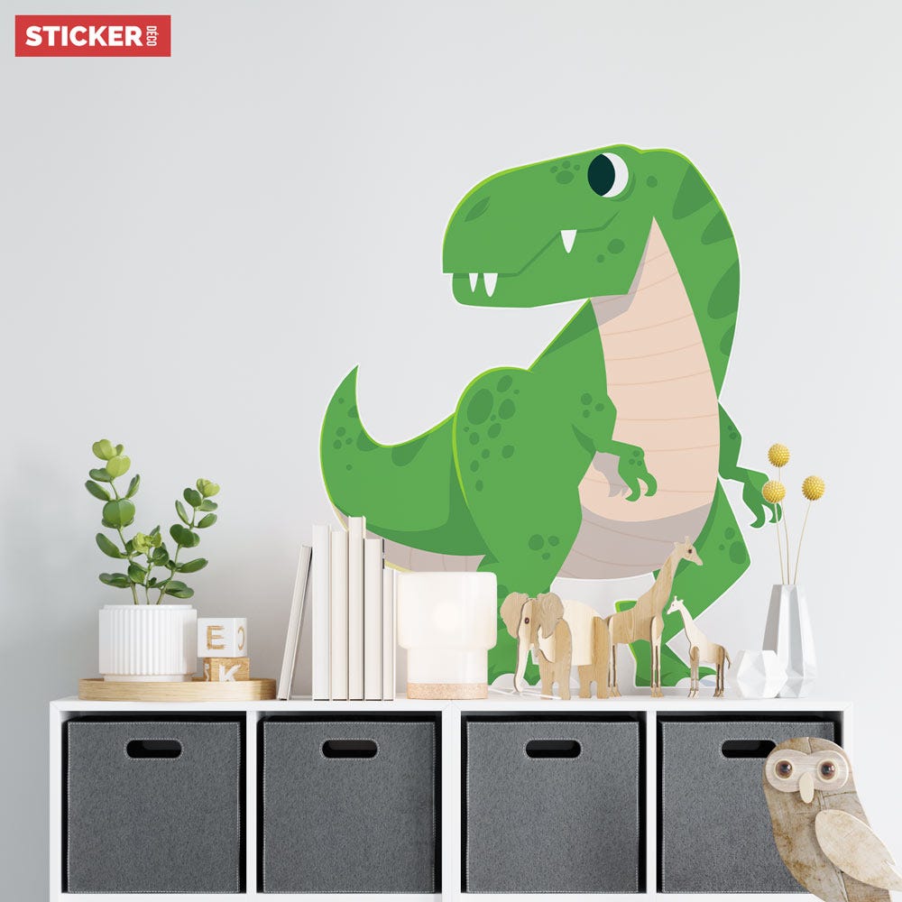 Sticker Dinosaure Cartoon - XXL (Largeur 128cm, Hauteur 150cm)