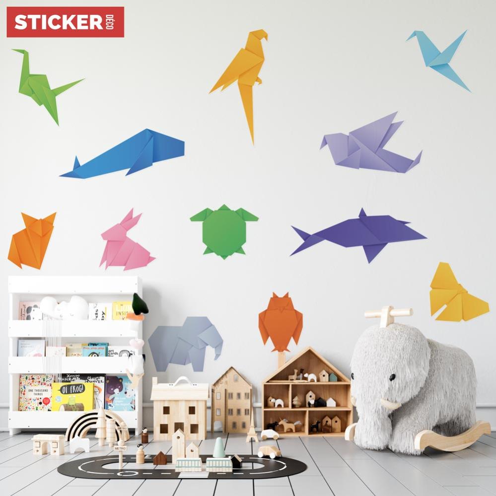 Stickers Animaux Origami - XL (Largeur 120cm, Hauteur 58cm) | Leroy Merlin