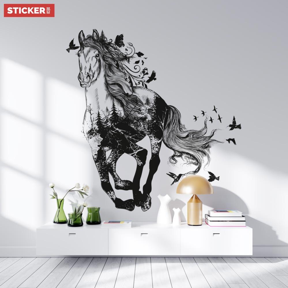Sticker Cheval Dessin - XL (Largeur 94cm, Hauteur 98cm),Normale | Leroy ...