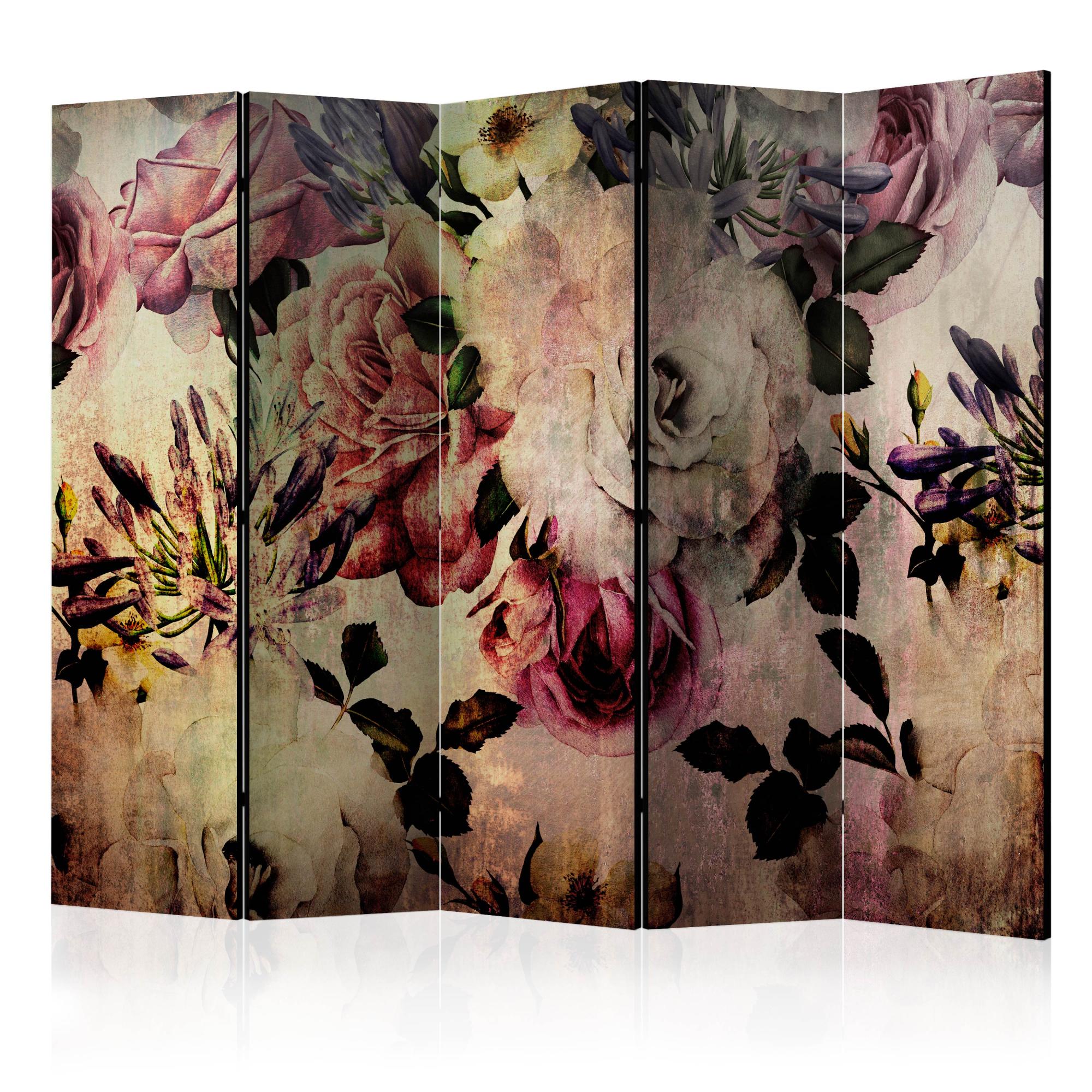 paravent-5-volets-nostalgia-flowers-ii-room-dividers-225x172