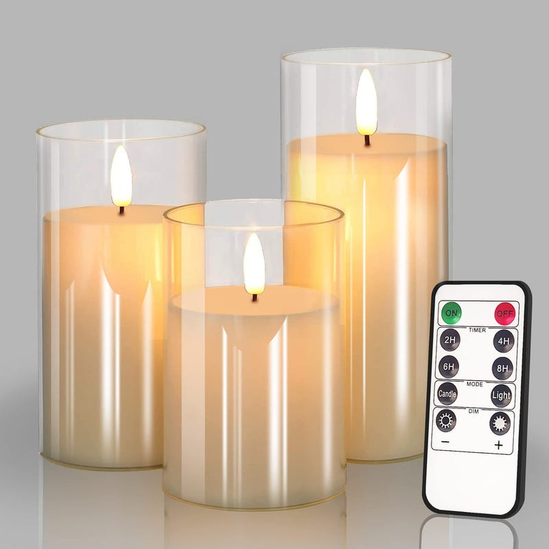 40x bougies LED bougies de Noël LED guirlandes lumineuses sans fil avec  minuterie sans flamme blanc chaud avec batterie