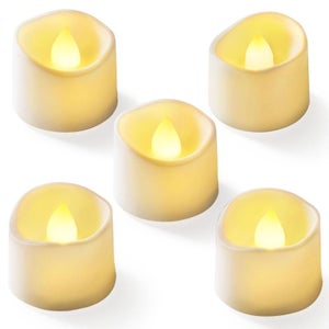 Bougies chauffe-plat sans flamme à piles, avec piles CR2032, bougies  chauffe-plat LED sans flamme, bougies vacillantes avec effet vacillant,  blanc