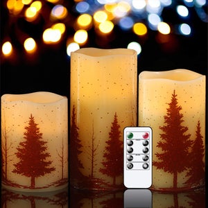 Bougies LED, ensemble de bougies décoratives 3pc, bougie sans flamm