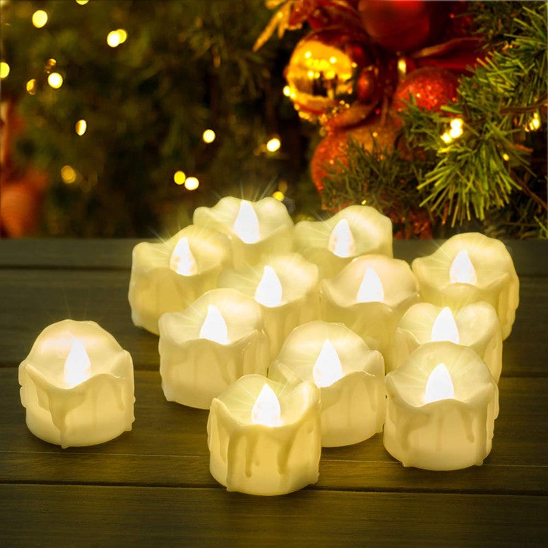 Bougies LED sans flamme - Bougies de table vacillantes : bougies