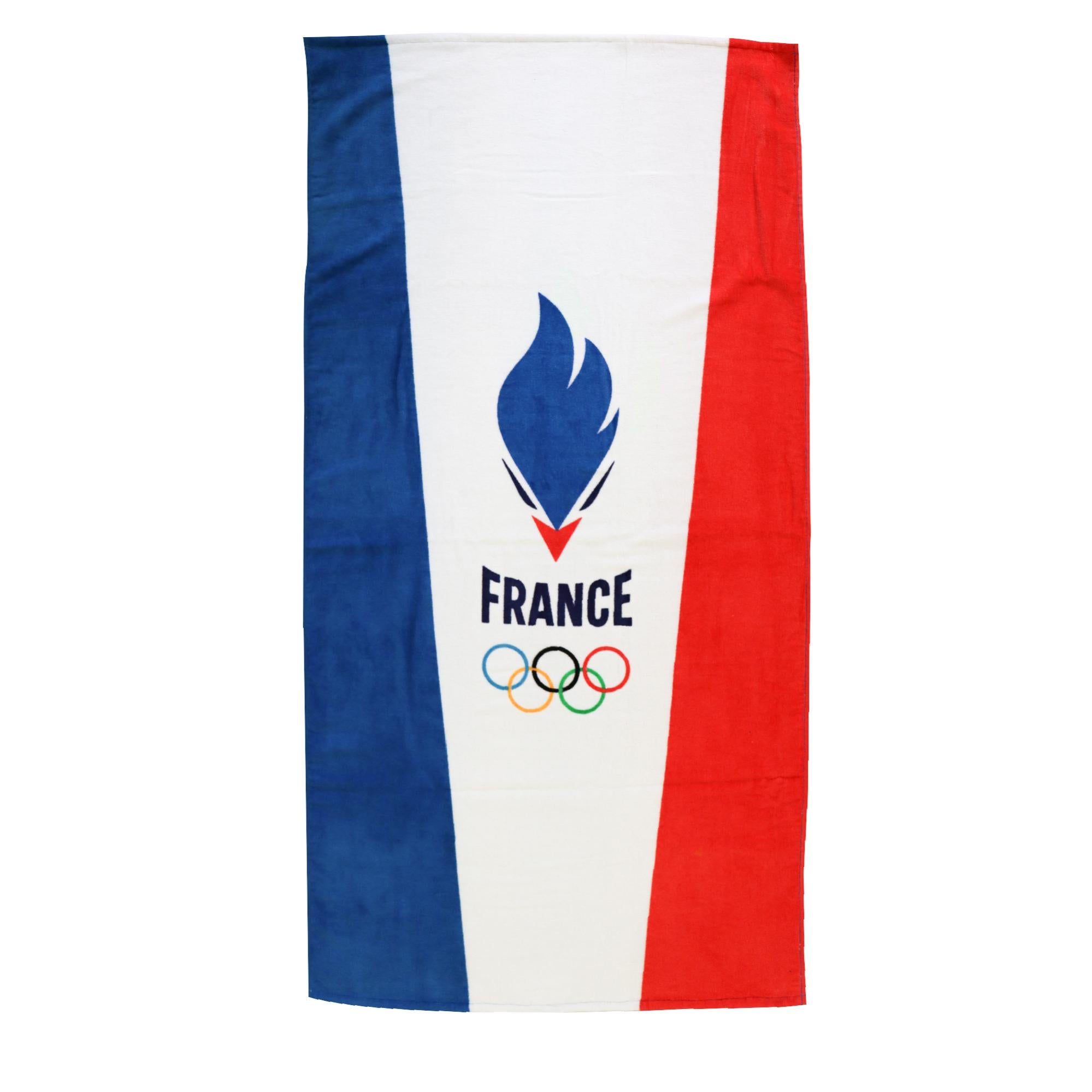 Serviette De Bain OM Droit Au But - 100% Coton 75x150 Cm - Imprimé Officiel Olympique De Marseille - OEKO-TEX - 10