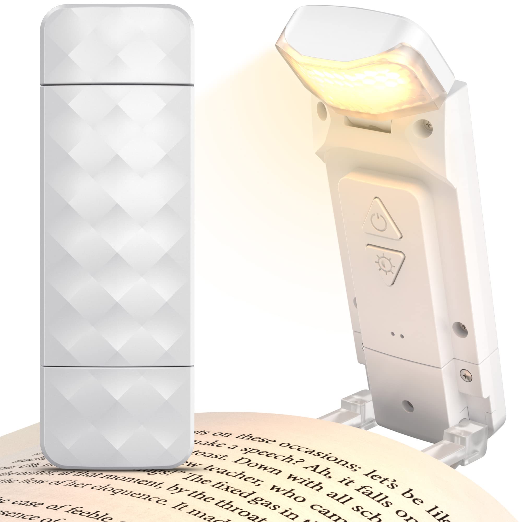 Lampada da libro portatile ricaricabile per leggere a letto, lampada a LED  con segnalibro con 3 temperature di colore e 5 livelli di luminosità