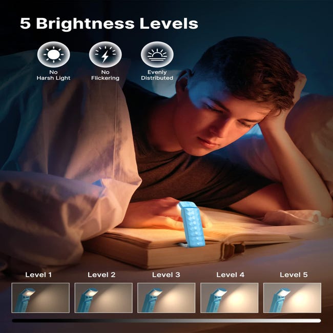 5 PZI LAMPADA per Leggere Flessibile Libro Leggio Luce da Libro