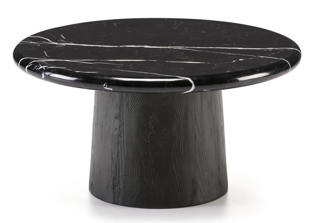 Table basse ronde marbre et pied bois noir D 70 cm | Leroy Merlin