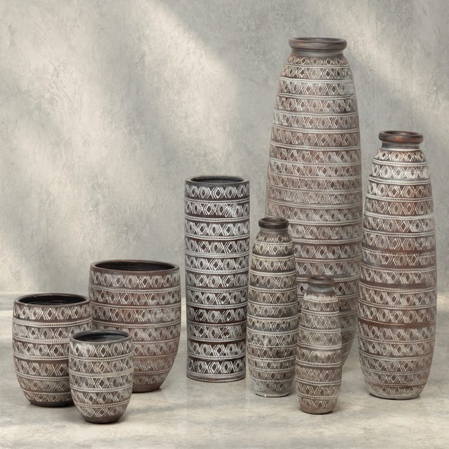 Paraguero Ceramica Marron 24x24x50 Cm