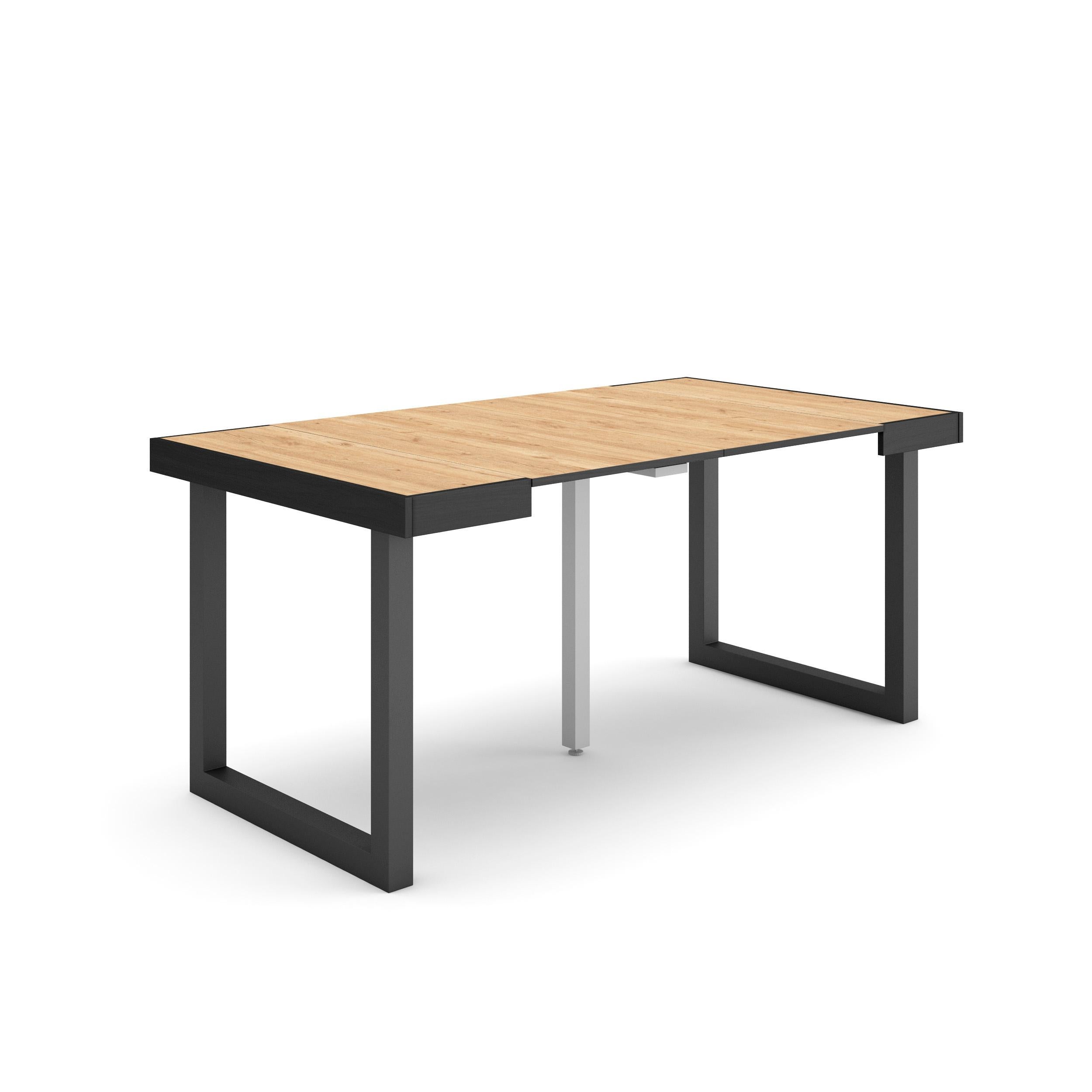 Mesa Consola extensible, Roble, Patas madera maciza