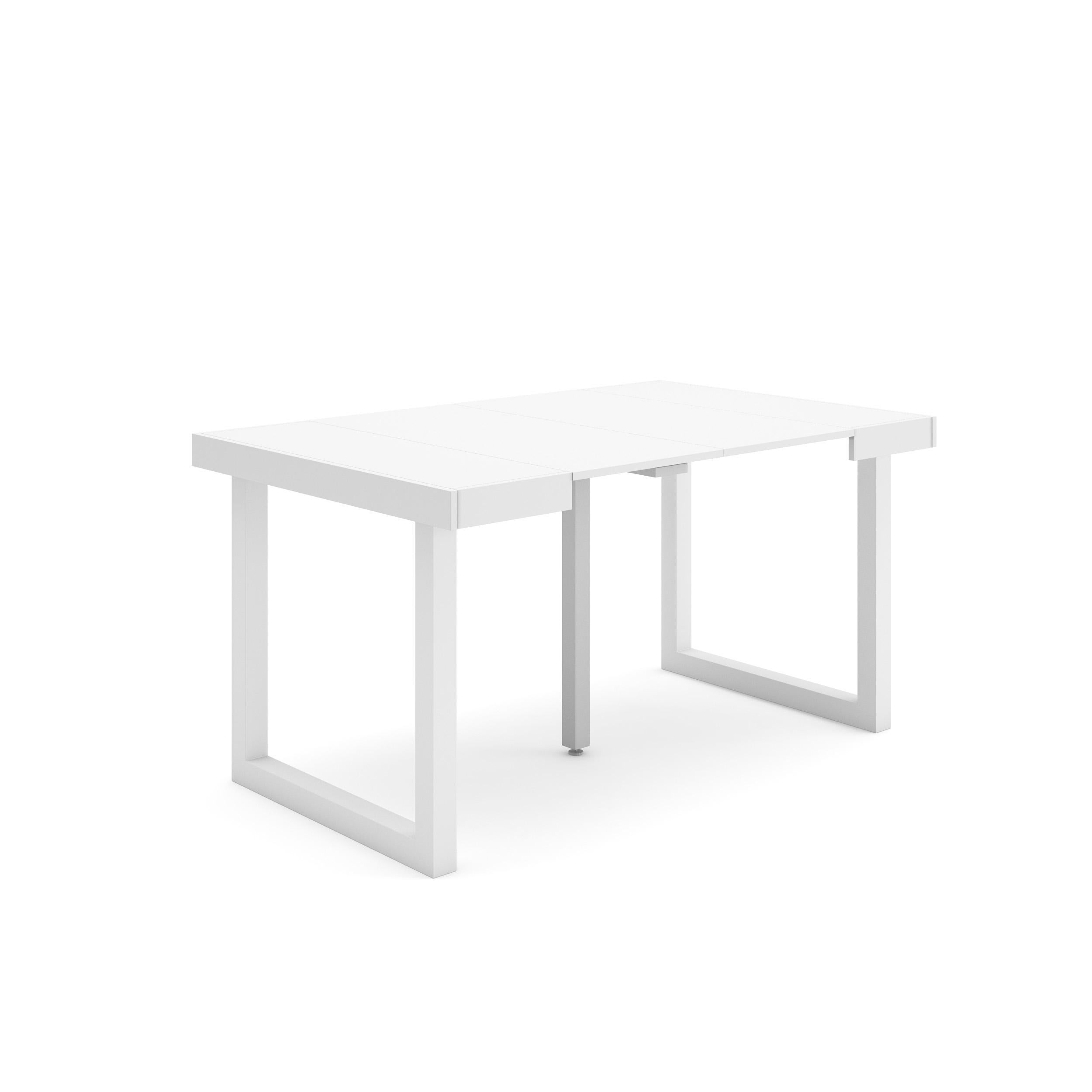 Consolle allungabile, 140, Per 6 persone, Gambe in legno, Bianco