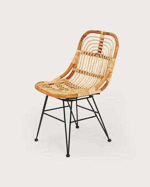 Chaise en rotin naturel et pieds en métal (lot de 2) - tamara Couleur  naturel Rendez Vous Deco