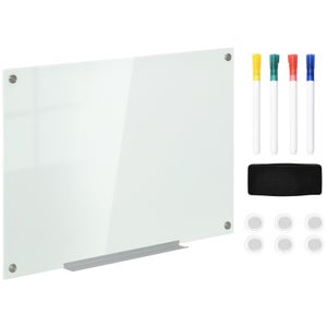 Tableau Blanc en Verre CLASSIC WHITE 150x100cm, Tableau Magnétique sans  Cadre, Verre Trempé