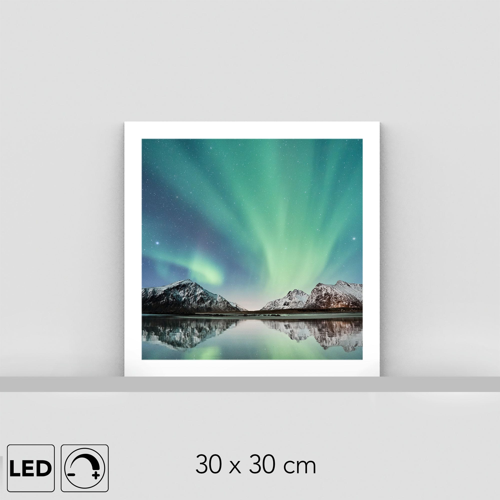Lampe Aurore boréale - Cadre LED - 30x30 cm - LUMENINSIDE - Fabriqué en  France