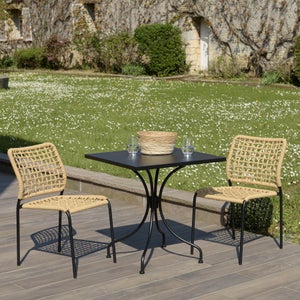 VIANNEY - Table de jardin carrée 2 personnes 70x70cm