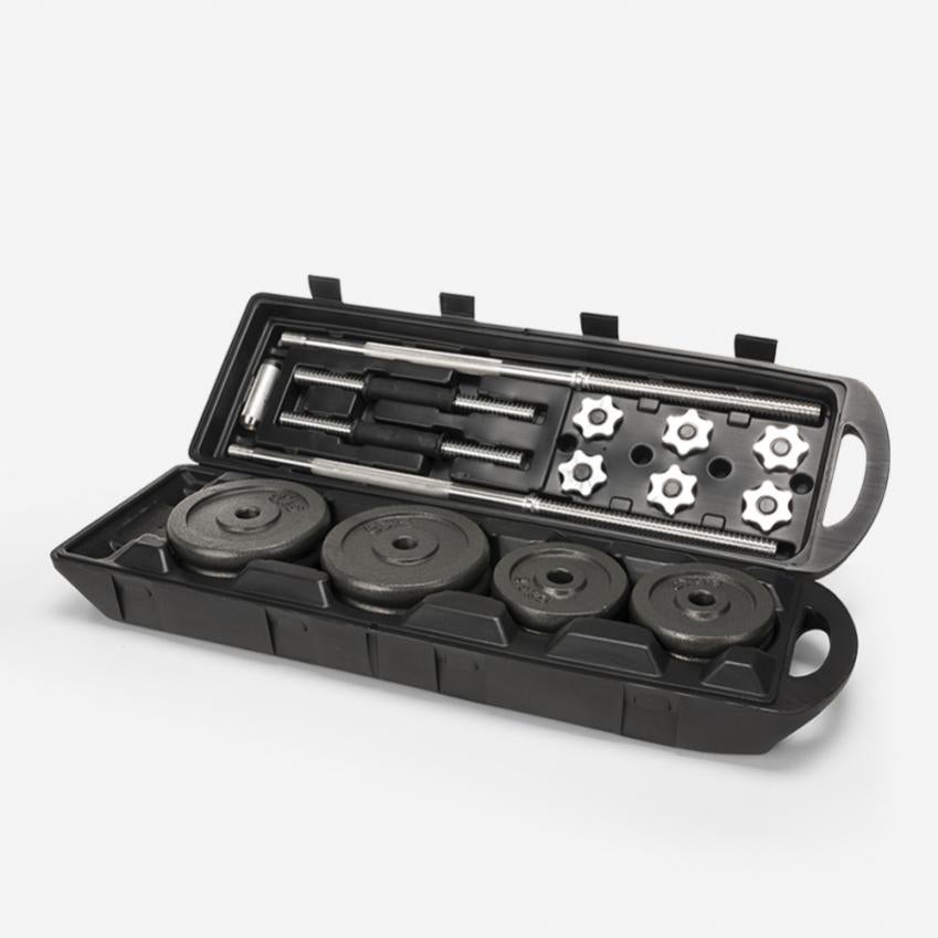 Set Di Pesi Bilanciere E Manubri 28 Kg - Bilanciere In Vinile Con Pesi - 6