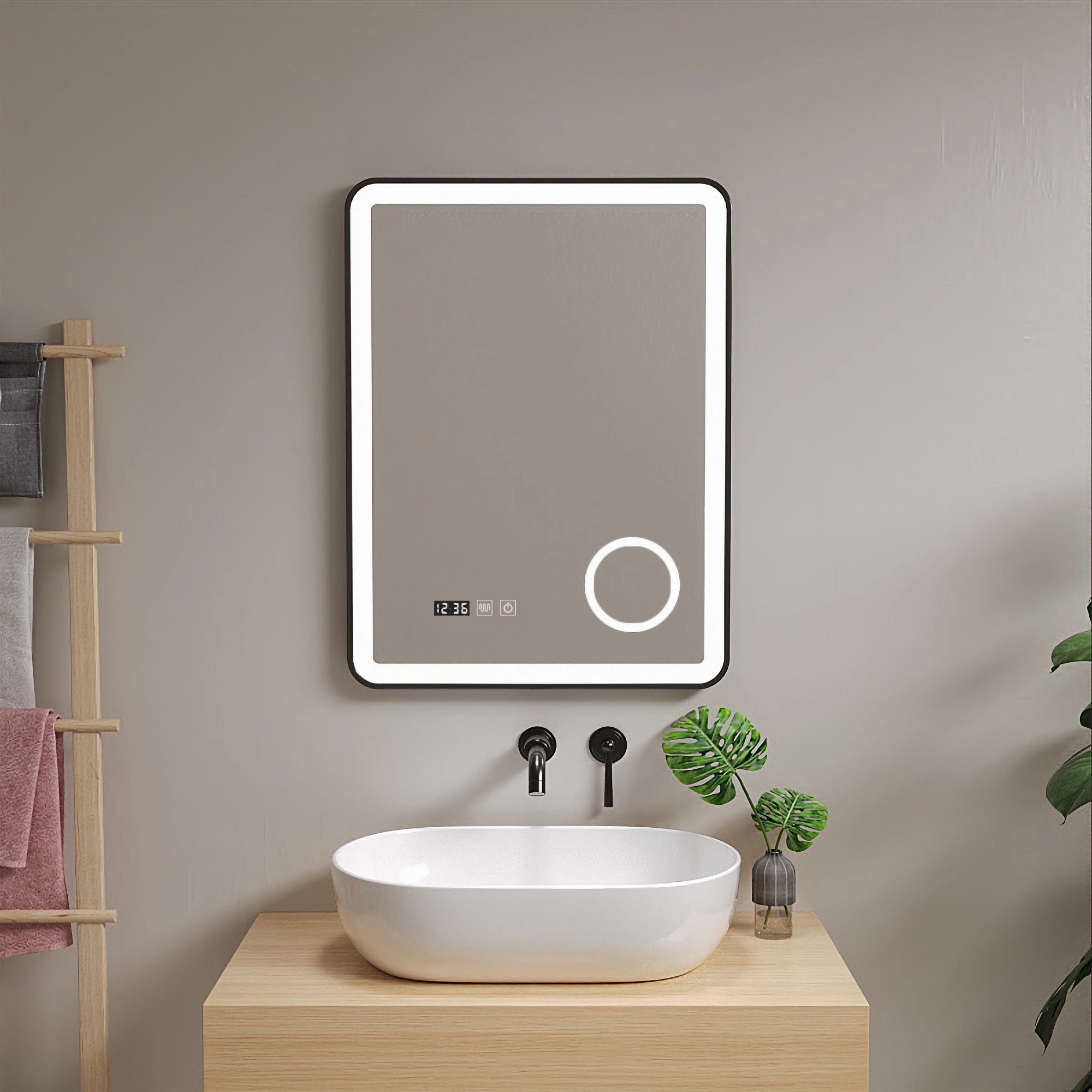 Miroir LED Racale pour salle de bain blanc pro.tec