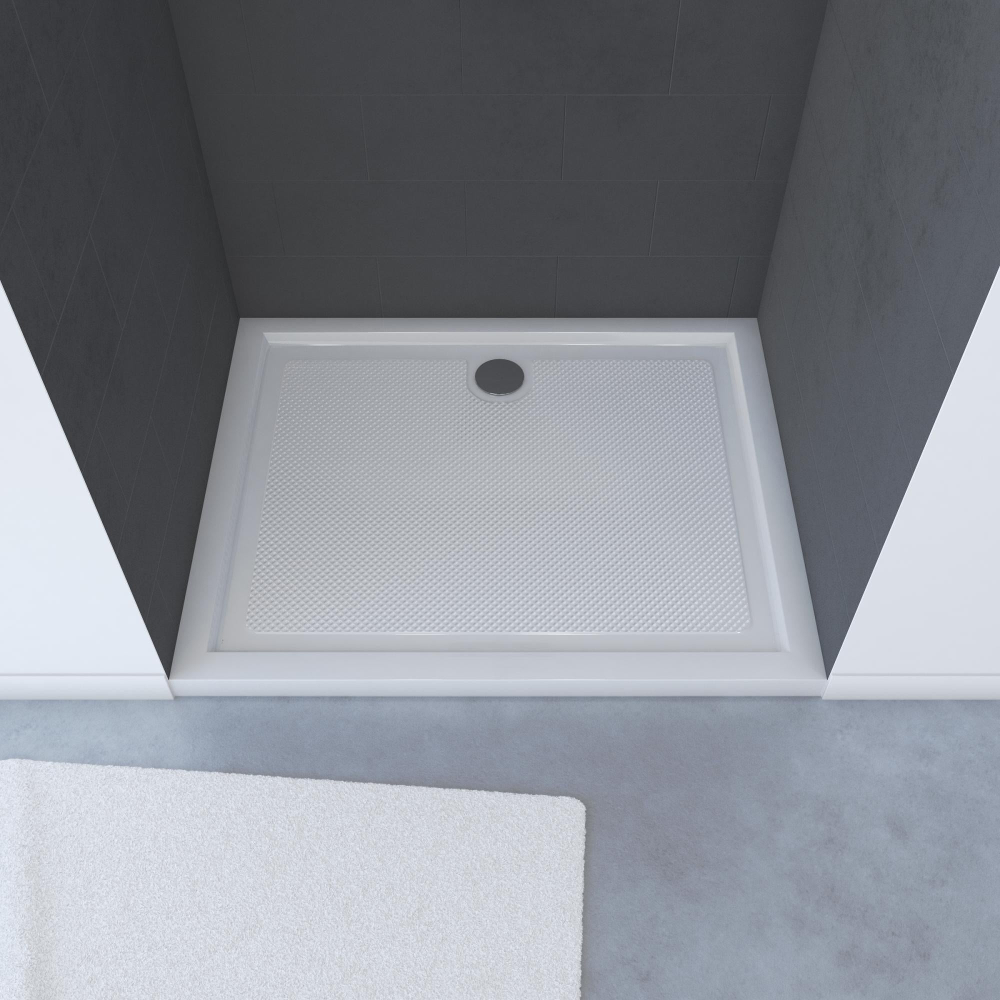 RECEVEUR DE DOUCHE A POSER EXTRAPLAT ANTIDERAPANT EN ACRYLIQUE BLANC