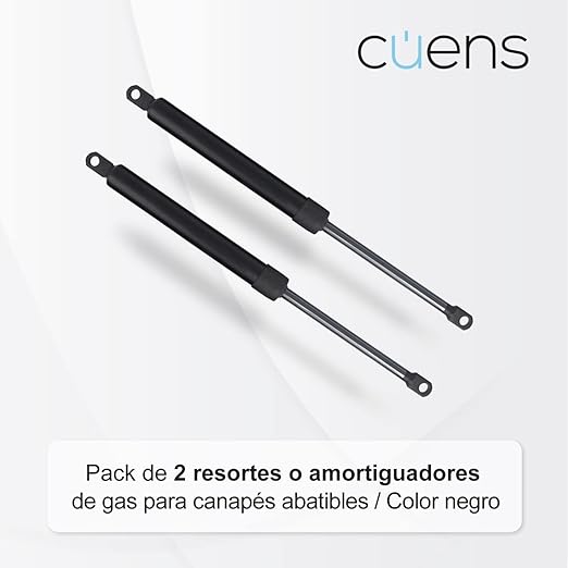 Pack 2 Amortiguadores para Canapés - Resortes de Gas de 1250N - Ideal para  Abatibles y Camas - Cuens