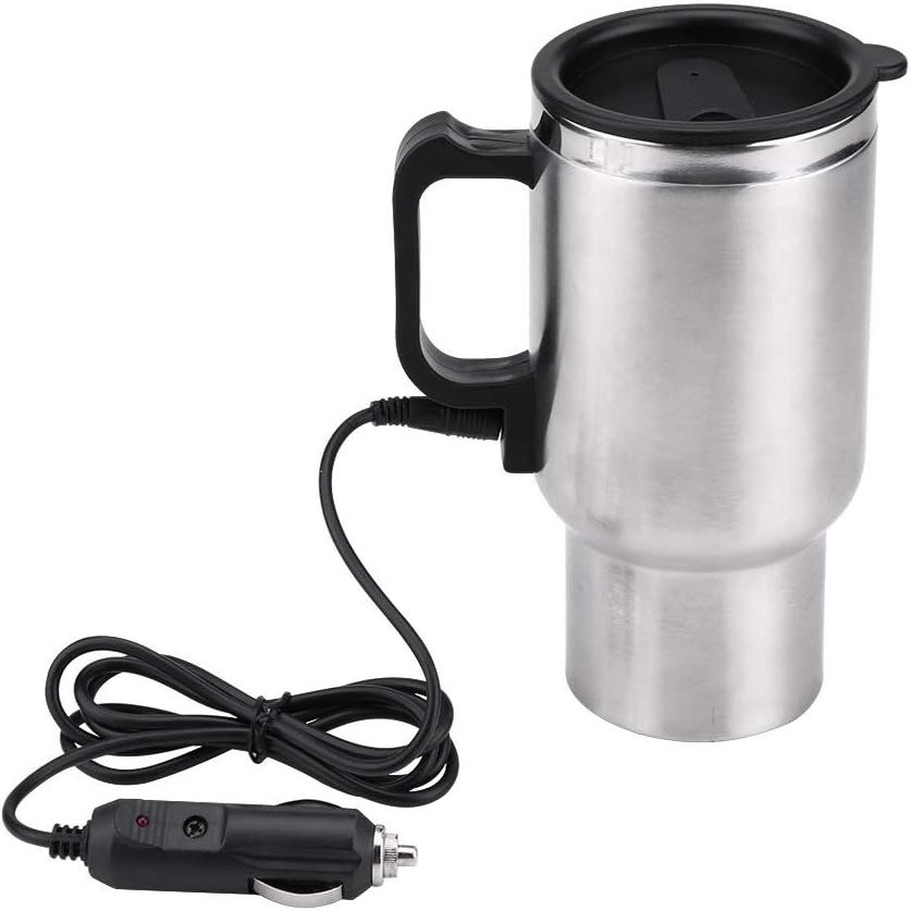 Tasse chauffante pour voiture – Bouilloire de voiture, tasse chauffante électrique  pour voiture en acier inoxydable pour café, thé, eau 450