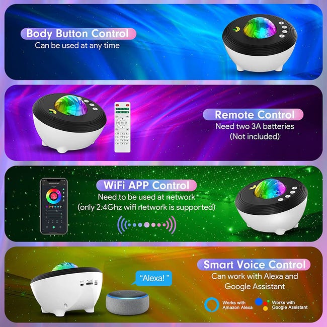 Projecteur galaxie - Projecteur bluetooth pour veilleuse de nuit