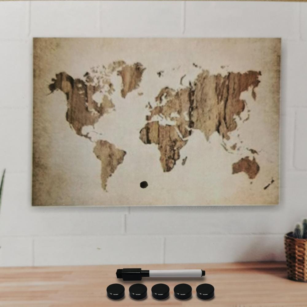 Lavagna Magnetica 40x60 Cm Con Stampa Marmo - Memoboard Con 6 Magneti E 2 Penne | Parete - Foto 3