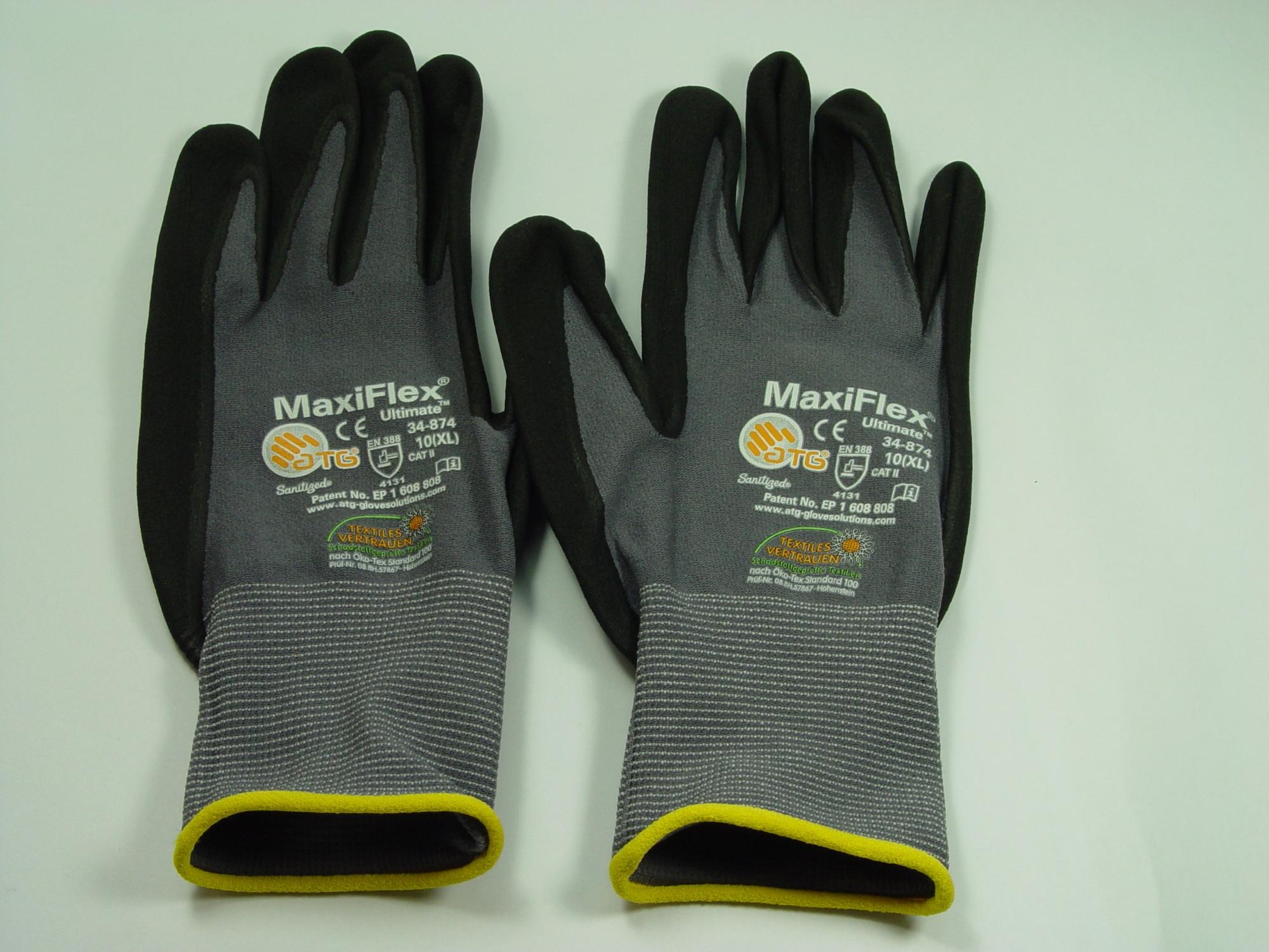 3 Paia MaxiFlex Endurance Guanti Da Lavoro In Nylon Taglia L | Palmo Rivestito Per Presa Sicura