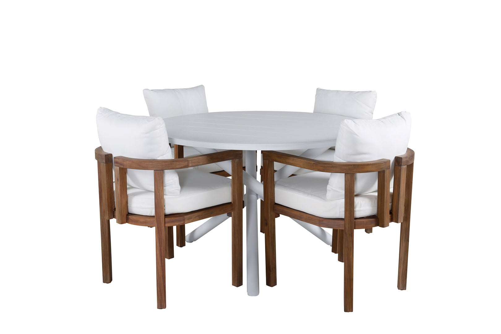 Alma Ensemble Table Et Chaises De Jardin, Table Ø120cm Et 4 Chaises ...