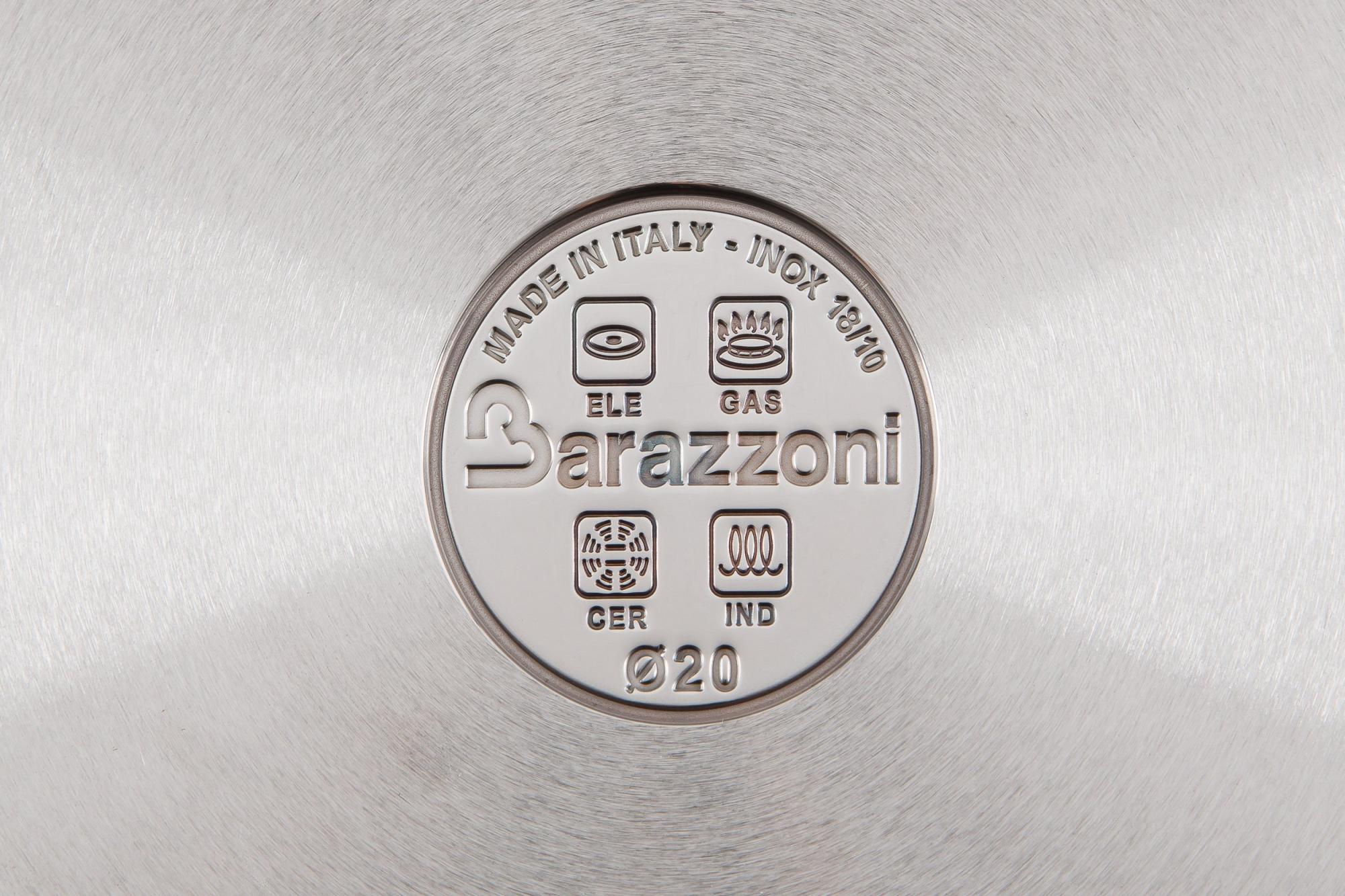 Spaghettiera Barazzoni Chef Line 22 Cm - Acciaio Inox 18/10, Fondo Triplo Per Induzione, Made In Italy
