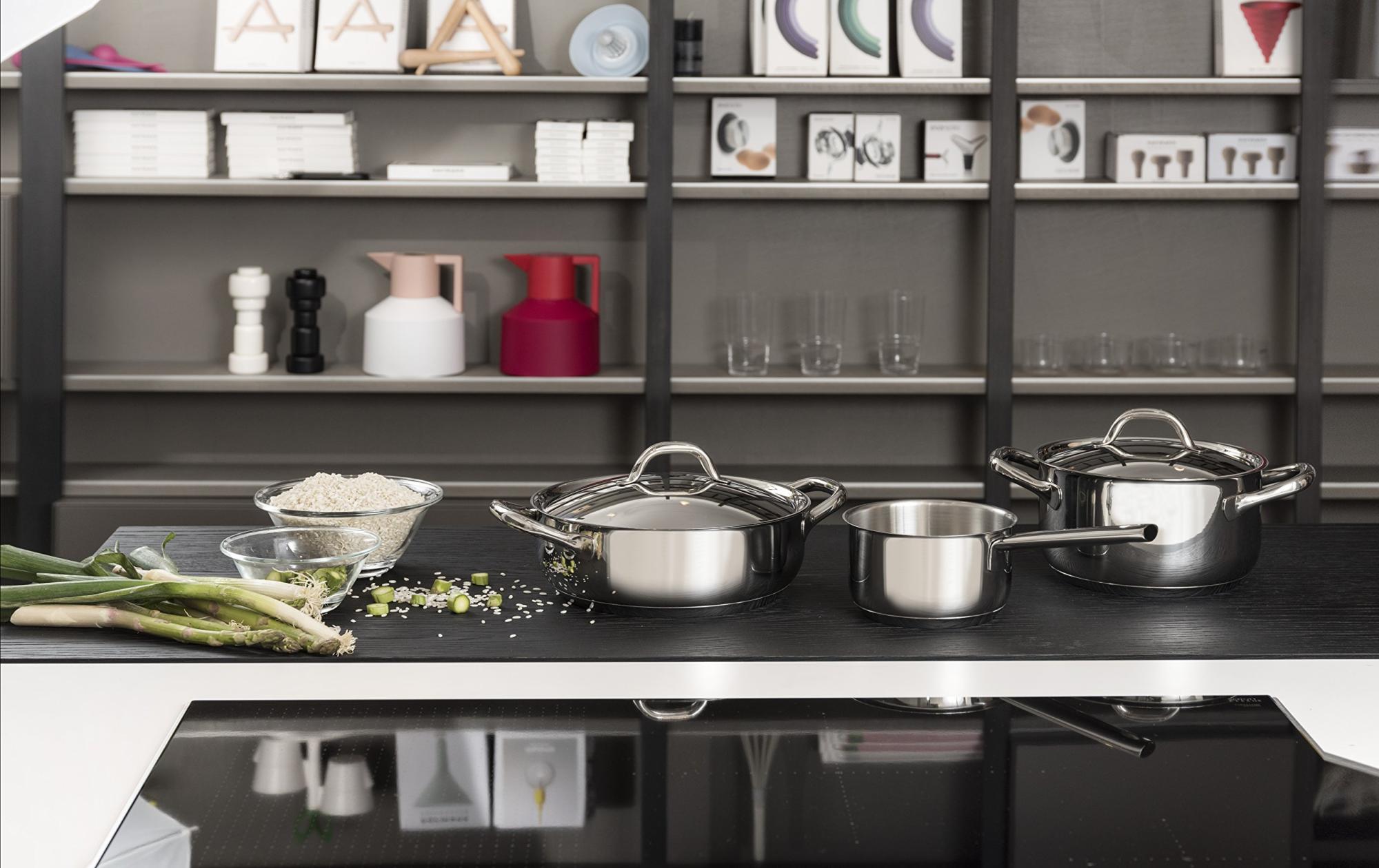 Spaghettiera Barazzoni Chef Line 22 Cm - Acciaio Inox 18/10, Fondo Triplo Per Induzione, Made In Italy