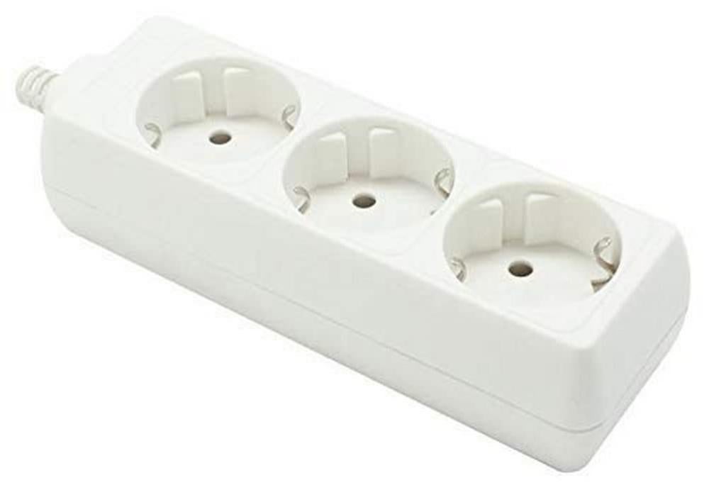 Electraline Gummy Multipresa Con 3 Prese E 2 USB 2,1A – Cover In Silicone Grigio, Cavo 2m, Spina Piatta 90°