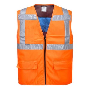 Gilet de sécurité orange avec poches hot sale