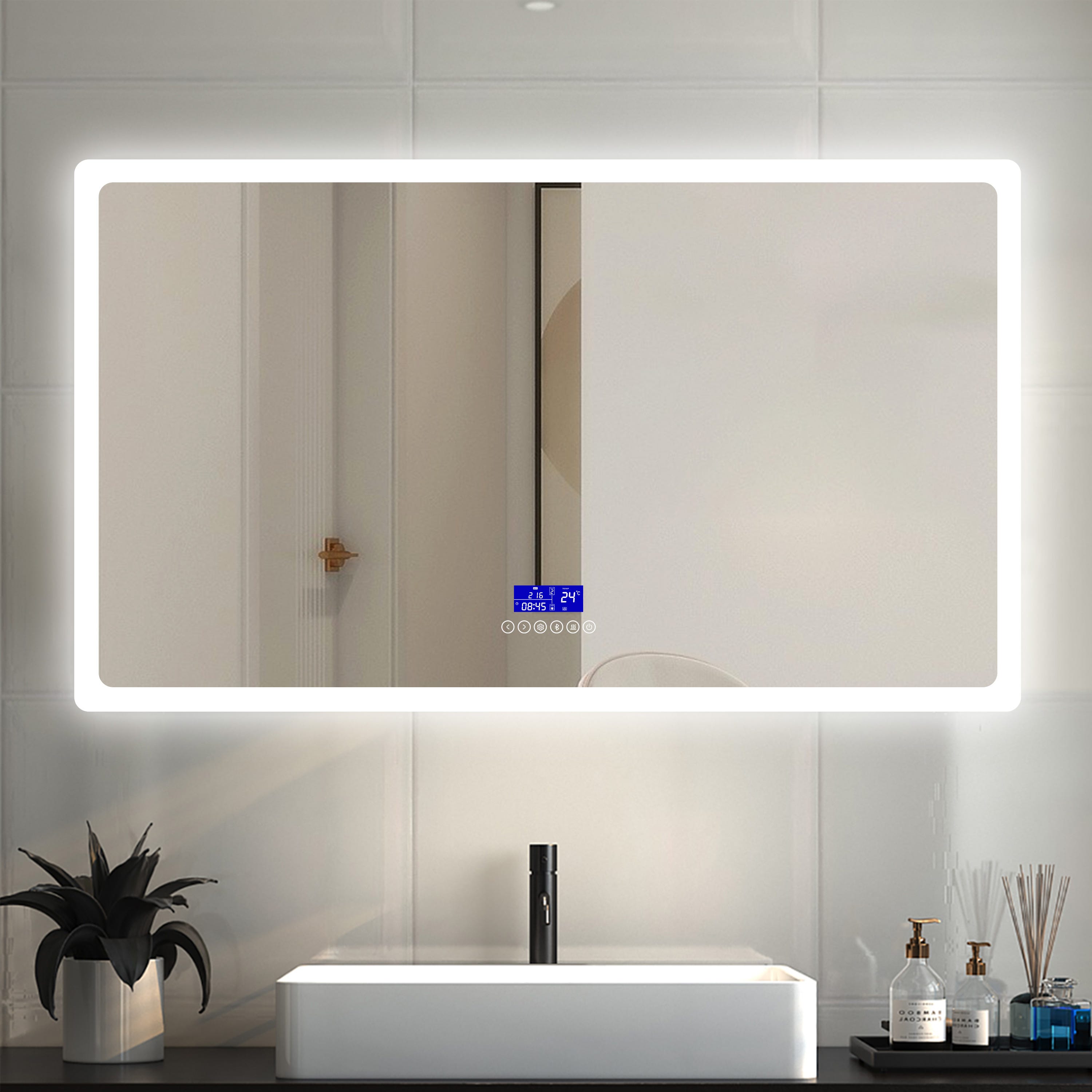 Espejo de baño con luz LED Cosmos antivaho , bluetooth, , táctil 120x70 cm