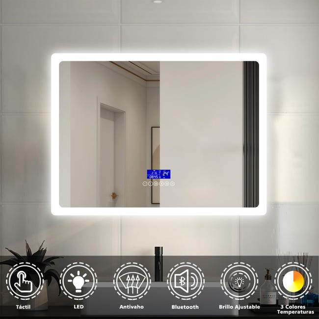 Espejo de baño con luz LED Cosmos antivaho , bluetooth, , táctil 120x70 cm