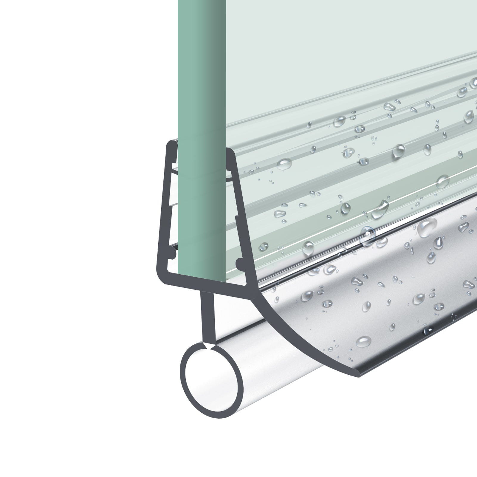 Joint vertical universel pour cabine de douche Dusar, Breuer et autres  marques (verre 5-8 mm)