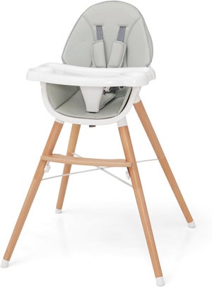Chaise haute bébé convertible 2 en 1 pour 6 mois-3ans charge 15 kg hauteur  réglable repose-pieds et plateau 20_0000398
