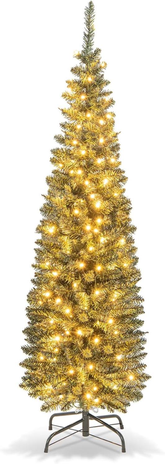 Sapin de Noël Artificiel de 150 cm, Arbre de Noël Prééclairé, 296