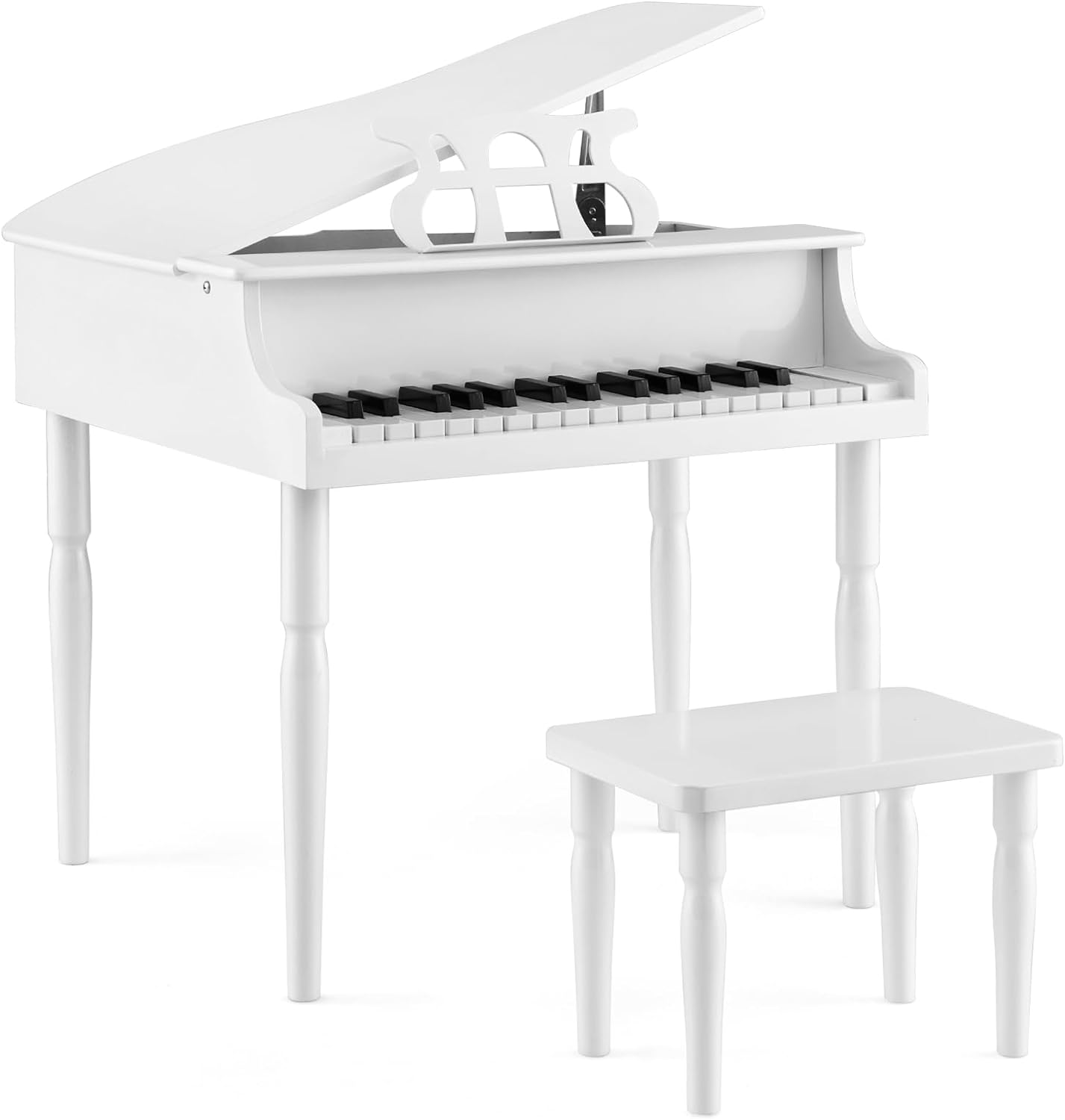 Piano Numérique 30 Touches pour Enfants avec Tabouret & Pupitre, Instrument  de Musique(Blanc)