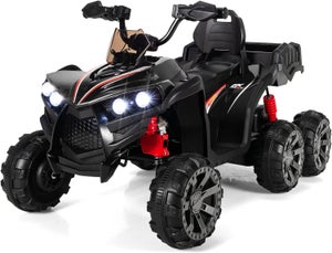 Voiture 4x4 quad buggy électrique enfant 18-36 mois 6 V 3 Km/h max. effet  lumineux sonores métal PP blanc noir au meilleur prix