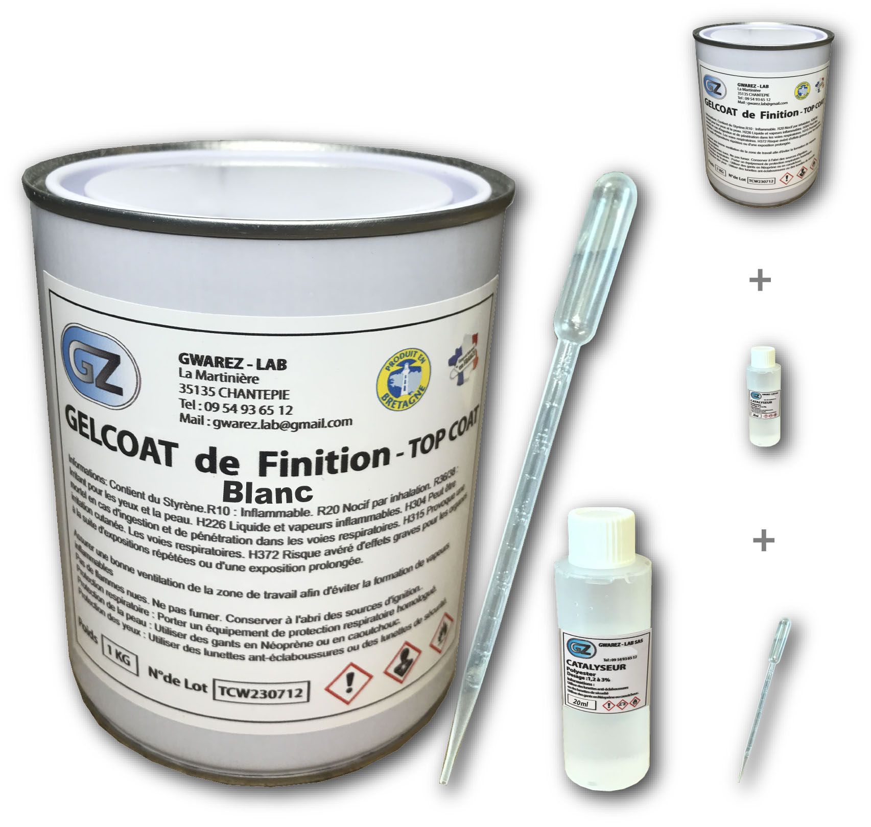 Gelcoat Blanc 1 Kg Gel coat bateau pour Fibre de verre + catalyseur. Peinture bateau, Made in Gelcoat Blanc 1 Kg Gel coat bateau pour Fibre de verre + catalyseur. Peinture bateau, Made in